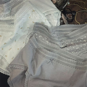 French Vintage Lace Trimmed Cotton Garter Womens Underwear mid Waist Butt Covering Pure Cotton Antibacterial Extended Crotch Triangle Panties