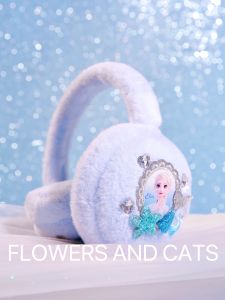 Earmuffs Earcaps Kids Winter Princess Elsa Ear Protection Warmer Outdoor Cold-Proof Little Girl Anti-Freezing Earmuff Cover