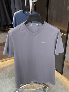 Áo Thun Nam Tay Ngắn Cổ Chữ V Cotton 78% Thoáng Khí Mùa Hè Thường Ngày Dài Vừa Phải in Chữ Tay Ngắn Quần Áo Công Sở