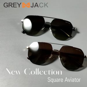 GreyJack Kacamata Hitam Sunglasses Polarized AntiSilau Model Geometric Alumunium Magnesium 2114