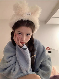 Ugly and Cute Big Eyes Dog Hair Band Girly Heart Cute Plush Face Wash Hair Band Hairpin Warm Confinement Headdress