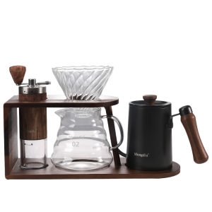 MONGDIO | Manual Coffee Grinder Set with Storage Rack Gift Box