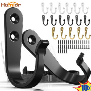 10PCS Retro Wall Hooks with Screws Kitchen Single Double-holes Metal Mug Hook Multifunctional Strength Wall-mounted Coat Hooks  Accessories