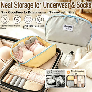 3-IN-1 Underwear Storage Bag Organizer For Travel Portable Lightweight With Dual Zippers Large Capacity Multipurpose Water Resistant Storage Bag Separate Storage Hygienic Ciorata Glance Glance Space Saving Suitable For Business And Travel