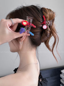 Sweet Cool Fruit Hair Clips Womens Small Half Updo Shark Clamp 2025 New Advanced Feeling Korean Style Fashion Accessories