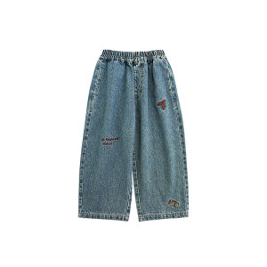 YOEHYAUL | Bộ Áo Thêu Thỏ Mùa Xuân Cổ Đơn Jacket Denim