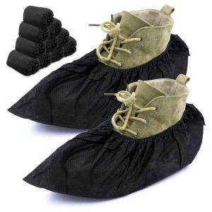 100Count Disposable Boot Shoe Covers Foot Booties Shoe Coverings Non Slip Shoe & Boot Covers for Indoor Outdoor Home Workplace