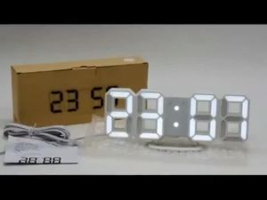 3D LED Digital Wall Clock Desk Alarm Clock with Remote Control for Kitchen Bedroom Office Fashion Night Light Decor Clock