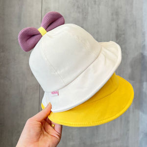 Spring Autumn Baby Girl Fisherman Hat Lightweight Sun Protection Cap Adorable Versatile Cotton Blend Korean Style Casual Big Brim