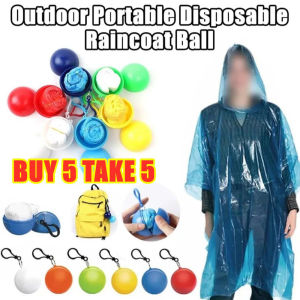 【BUY 5 TAKE 5】10pcs Portable Raincoat Ball Raincoat Emergency Raincoat Keychain Disposable Raincoat Ball Mini Portable Raincoat Rain Coat Thicken Rain Ponchos Emergency Waterproof Rainwear Cape Keyring Ball