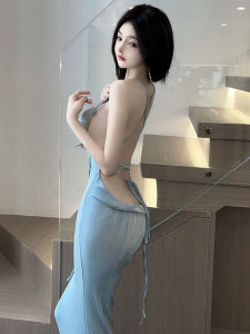 Váy Dài Hở Lưng Gợi Cảm Mùa Hè Mới Cho Nữ Váy Dự Tiệc Đêm Cao Cấp Không Tay Cạp Cao Màu Trơn Váy Midi Không Tay Hở Lưng Gợi Cảm