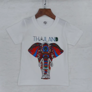 paintmyloveเสื้อยืดเด็ก เสื้อยืดคอตตอน งานสกรีนลายช้าง ผ้าคอตตอน100% ใส่ได้ทั้งชายและหญิง 6 เดือยถึง 12 ปี