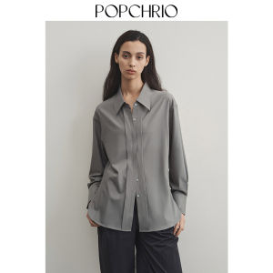 POPCHRIO | Áo Sơ Mi Không Cần Ủi Form Rộng Thân Thiện Với Người Đi Làm Thời Trang