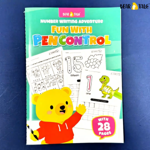BEAR TALE Kids Alphabet Tracing Worksheet Pen Control Numbers Workbook Pre-school Educational Copy Practice Book
