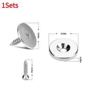 Concealed Cabinet Door Magnet Closer Round Metal Magnetic Latch Magnetic Furniture Door Catch with Screws Hardware Fittings