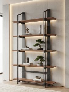 Vintage Style Bookshelf Walnut Decorative Shelf