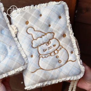 Original Handmade Cloth Journal Notebook A5 Size Retro Style Diary Book True Self Puff Snowman Paper Craft Business Supplies