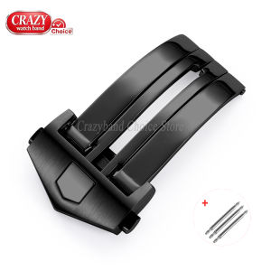 Solid For TAG Heuer Strap Watch Buckle 18mm20mm Stainless Steel Fold Clasp for Leather Silicone Band Double Button Clasps Silver