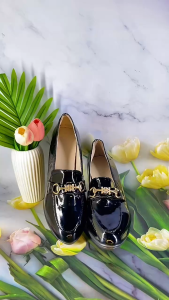 3inch Loafer Womens Fashion Glossy Leather Style Office/ School Shoes 777