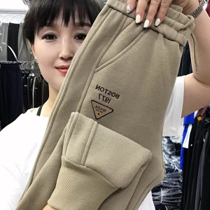 Ladies Cotton Sweatpants High Waist Straight Leg Loose Fit Sporty Casual Trousers Winter New Style Slimming Versatile Long Pants