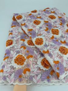 Top End Small Floral Cotton Guipure Lace Soft Cord Lace Skin Friendly African Embroidery Ceremony Cupion Fabric for Celebrants
