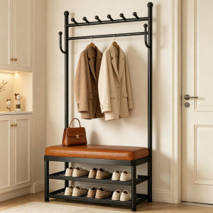 HUIXIONGKANLAN | Multi-functional Coat Rack Shoe Bench