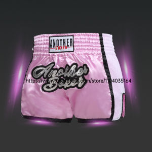 Short Muay Thai Boxing Shorts Women Men Kids Boy Girl Martial Arts MMA Clothes Gym Grappling Kickboxing Cage Fighting Pants Pink