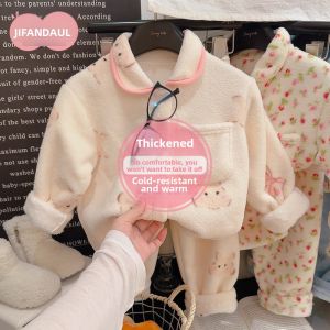 JIFANPAUL | Bộ Đồ Ngủ Velvet Ấm Áp Cho Trẻ Em