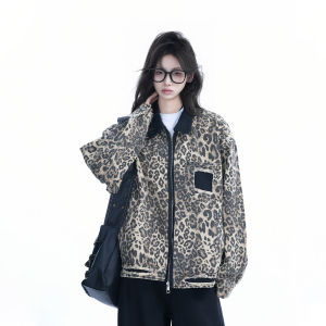 zuocisankon | Retro American Leopard Loose Design Jacket