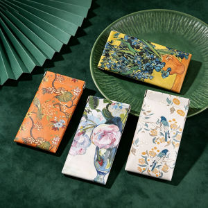 BUYLEMO Art Oil Painting Print Snap Closure Glasses Case Vintage PU Leather Sunglasses & Data Cable Pouch