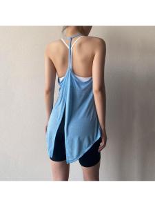 เสื้อกั๊กโยคะแบบบางสำหรับผู้หญิง ชุดโยคะ Pilates แห้งเร็ว เซ็กซี่ หลังสวย ปกปิดสะโพก แขนกุด ฤดูร้อน 2024