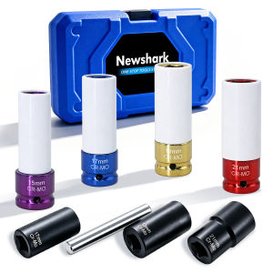 NiuXiang | 8Pcs Wheel Protection Impact Socket Set 15 17 19 22mm Drive Deep Hex Pneumatic Wrench Tire Repair Auto Motorcycle Garage Tool