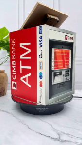 Celengan Berangkas viral Unik Motif ATM dengan kunci ganda premium Anti rayap jamur 15x10