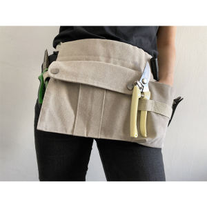 กระเป๋าคาดเอวผ้าใบสีเทาอเนกประสงค์สำหรับใช้ในชีวิตประจำวัน กระเป๋าคาดเอวผ้าใบแบบหนาสำหรับใส่ของใช้สำหรับผู้ชายและผู้หญิง