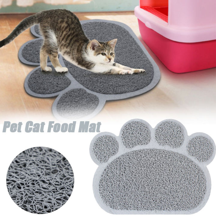 Pet Cat Food Mat Paw Print Pad Dog Cat Litter Mat Anti Skid Pet Litter
