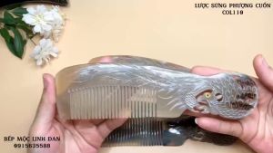 [FREESHIP MAX]Lược sừng xuất Nhật tỉa khắc Phượng Hoàng Phương Đông [COL110]
