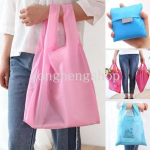 【Hot Sale】Large Capacity Foldable Supermarket Shopping Bag Solid Color Reusable Handbag Eco Friendly Portable Nylon Bags Grocery Storage Lightweight Tote Bag