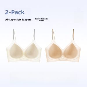 PIER N°5 | Herbal Origin Womens Underwear Thin Strap Summer Thin Seamless Cool Feeling Bra Small Chest Gathered Can Expose Strap Beautiful Back