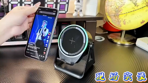 New Magnetic Attraction Speaker Wireless Induction Speaker Bluetooth With Phone Holder/Phone Stand RGB & Rotating 360° With Power Bank