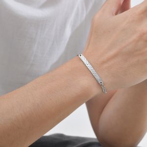 Kemstone Stainless Steel Brushed Hammered Curved Plate Mens Bracelet Robust Fashion Jewelry Gift