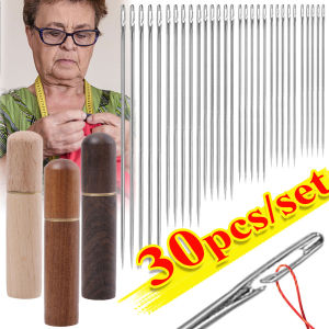 YESPERY 30PCS/Set Blind Sewing Needles for Elderly Big Hole Self Threading Needles for Household Threading Needles