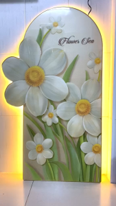 (ẢNH CHỤP) Tranh treo tường đèn led vườn hoa cúc họa mi trang trí decor quà tặng tân gia