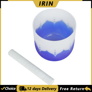 IRIN | IRIN 6 Inch Singing Bowl C/B Key Quartz Music Bowl Yoga Meditation Lotus Crystal Bowl Percussion Instrument with Drum Stick