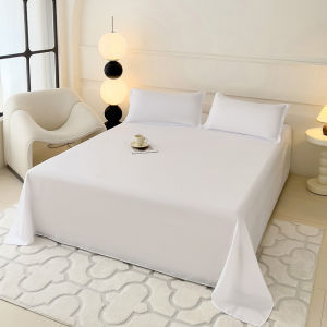 1 PC Sky Blue Bed Sheet Single / Queen / King Flat Sheet for Adults Skin-Friendly Solid Color Washed Bed Sheets Постельное Белье