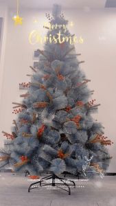GSE 8FT Berry Christmas Tree with 1300 Tips for Fullness - Artificial Snowflake Christmas Tree with Metal Stand Lightweight and Easy to Assemble New Year Indoor Outdoor Decoration Tree 5FT 6FT 7FT 8FT