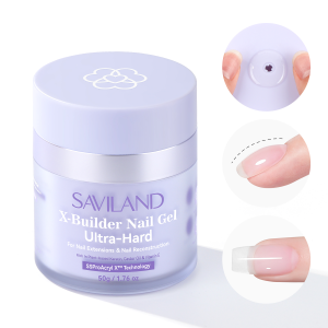 SAVILAND Clear Ultra Hard Builder Gel with Air Cushion Castor Oil VE 100 Forms Brush for Nail Strengthening Extension DIY Home