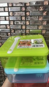 Green Leaf 7323 Kotak Tempat Makan Lunch Box Bekal Dengan Sendok Set Florimel Penyimpanan Makanan Food Storage