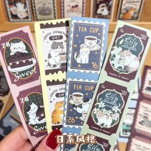 20/40 pcs PET Die cut Stickers book Cute Cat Stamp Style Decorative handmade Scrapbooking Material Diary Album Craft Supplies
