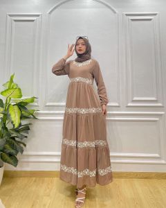 Terbaru Raihanah Gamis Ruffle Bordir Laser Premium Full Furing Ceruty Babydoll Adem Tidak Menerawang Busui Maxidress Seragam Pernikahan Longg Dress Terlaris