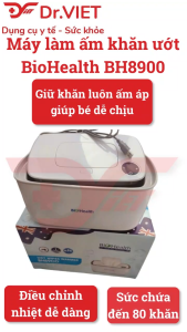 MÁY LÀM ẤM KHĂN ƯỚT BIOHEALTH BH8900 - Làm ấm khăn nhanh và đồng đều điều chỉnh nhiệt độ phù hợp màn hình LED sức chứa 80 khăn nguồn USB giữ khăn ấm tiện lợi cho mẹ và bé tại nhà
